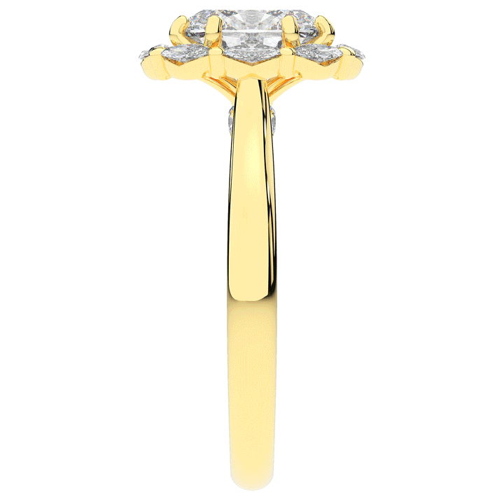 1.90CT.TW OVAL LAB DIAMOND HALO ENGAGEMENT RING - Nazarelle