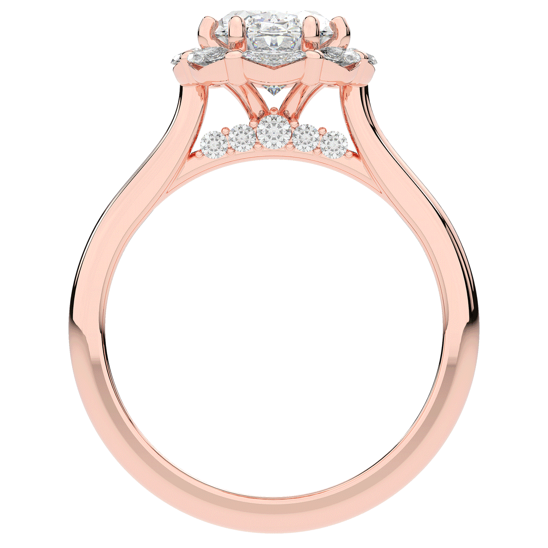 1.90CT.TW OVAL LAB DIAMOND HALO ENGAGEMENT RING - Nazarelle