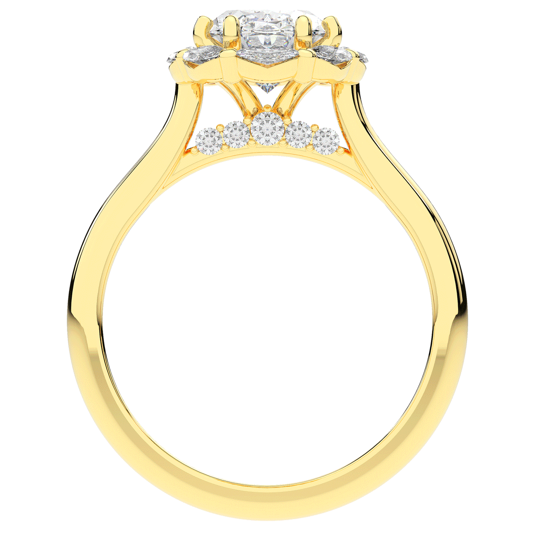 1.90CT.TW OVAL LAB DIAMOND HALO ENGAGEMENT RING - Nazarelle