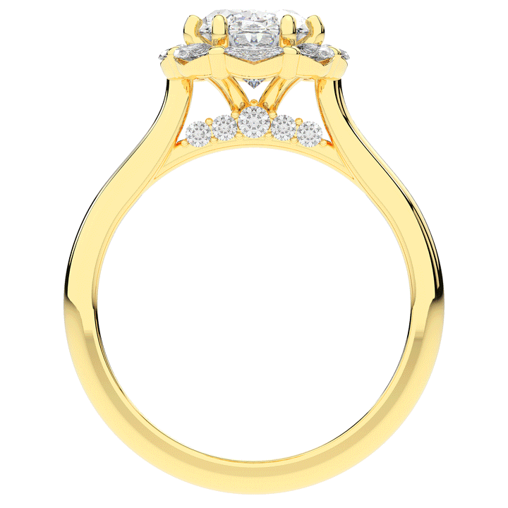 1.90CT.TW OVAL LAB DIAMOND HALO ENGAGEMENT RING - Nazarelle
