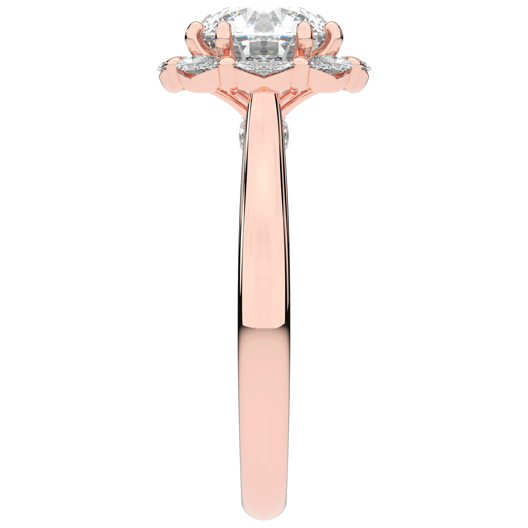 2.40CT.TW ROUND LAB DIAMOND HALO ENGAGEMENT RING - Nazarelle