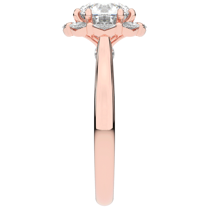 2.40CT.TW ROUND LAB DIAMOND HALO ENGAGEMENT RING - Nazarelle
