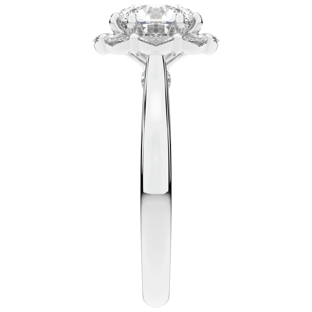 2.40CT.TW ROUND LAB DIAMOND HALO ENGAGEMENT RING - Nazarelle