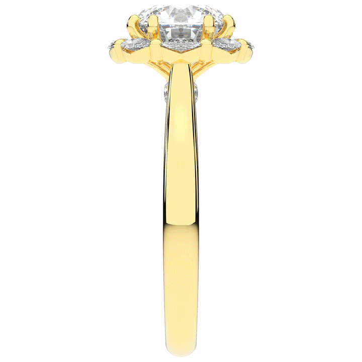 2.40CT.TW ROUND LAB DIAMOND HALO ENGAGEMENT RING - Nazarelle