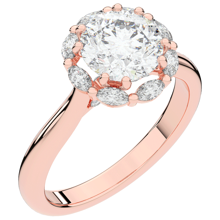 2.40CT.TW ROUND LAB DIAMOND HALO ENGAGEMENT RING - Nazarelle