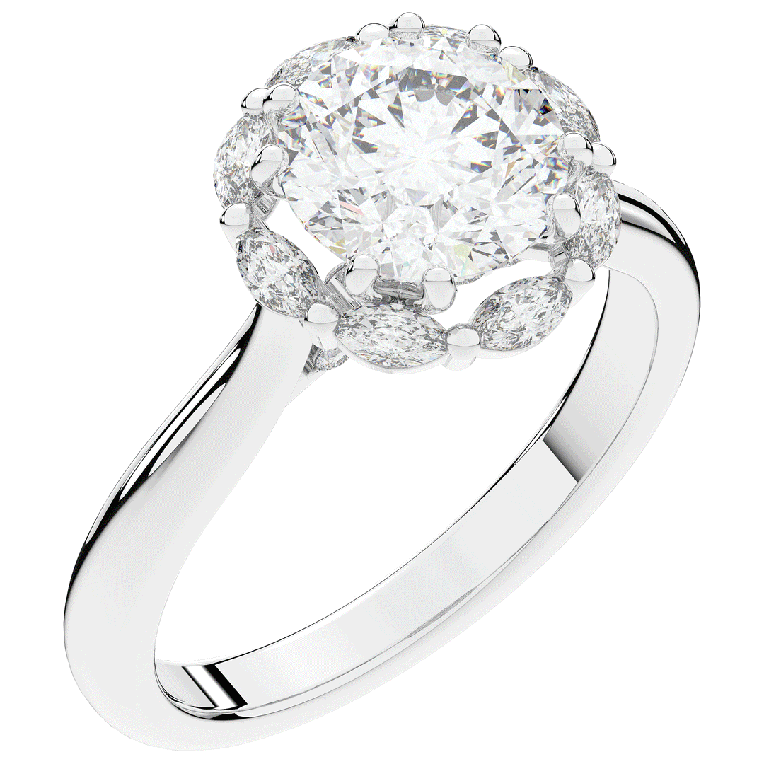 2.40CT.TW ROUND LAB DIAMOND HALO ENGAGEMENT RING - Nazarelle