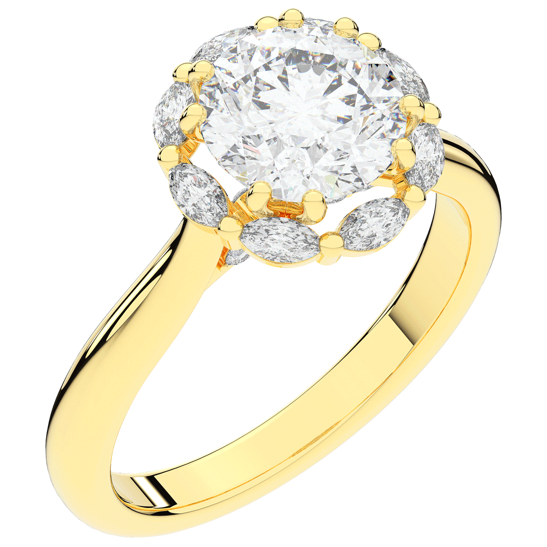 2.40CT.TW ROUND LAB DIAMOND HALO ENGAGEMENT RING - Nazarelle