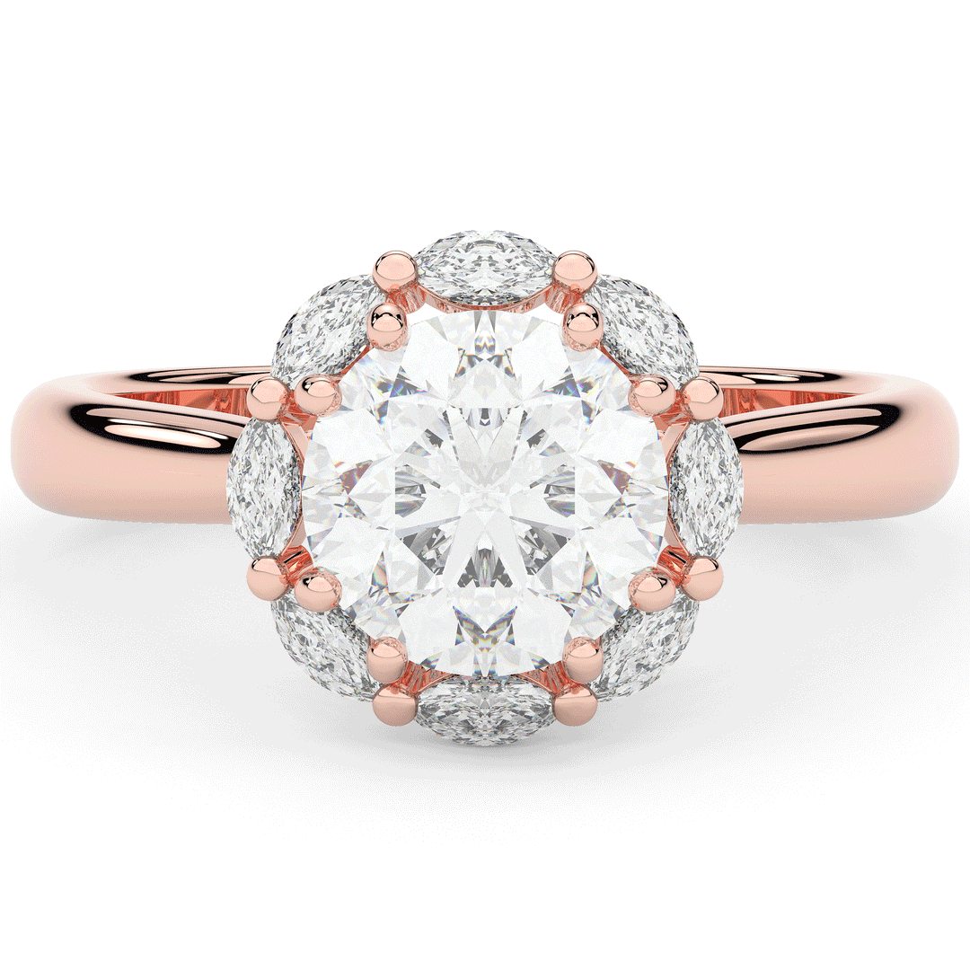 2.40CT.TW ROUND LAB DIAMOND HALO ENGAGEMENT RING - Nazarelle