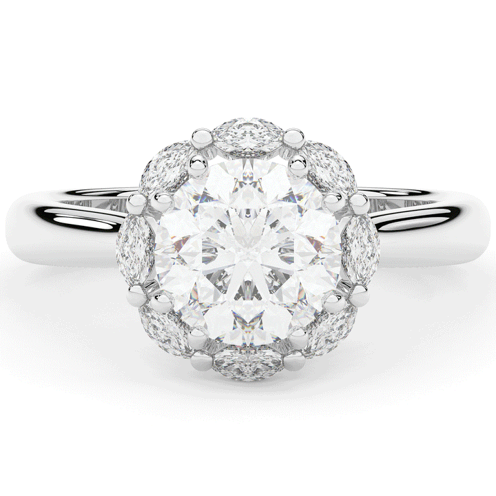 2.40CT.TW ROUND LAB DIAMOND HALO ENGAGEMENT RING - Nazarelle