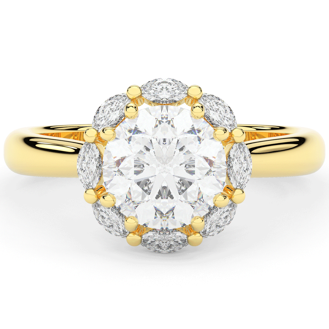 2.40CT.TW ROUND LAB DIAMOND HALO ENGAGEMENT RING - Nazarelle
