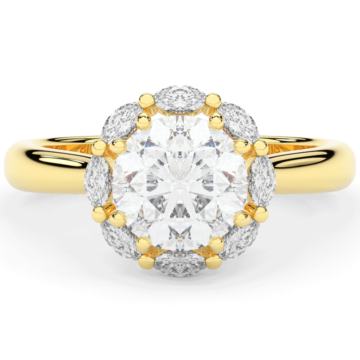 2.40CT.TW ROUND LAB DIAMOND HALO ENGAGEMENT RING - Nazarelle