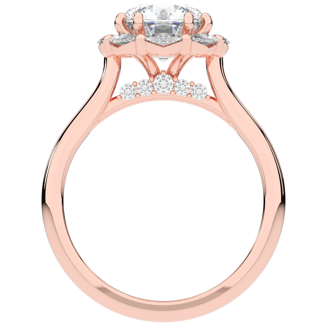 2.40CT.TW ROUND LAB DIAMOND HALO ENGAGEMENT RING - Nazarelle