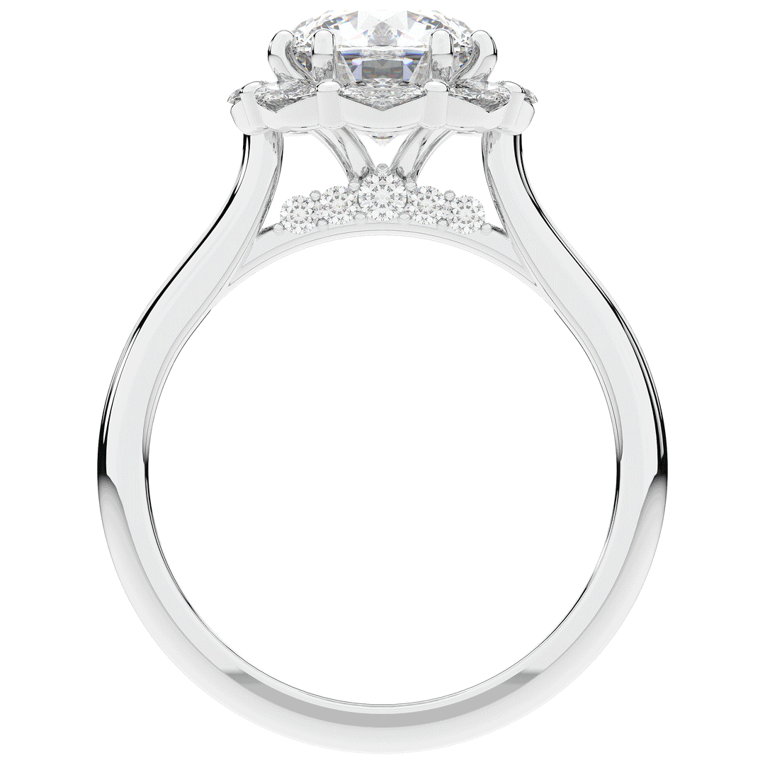 2.40CT.TW ROUND LAB DIAMOND HALO ENGAGEMENT RING - Nazarelle