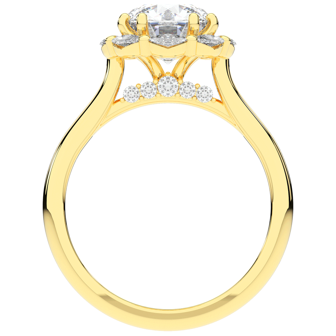 2.40CT.TW ROUND LAB DIAMOND HALO ENGAGEMENT RING - Nazarelle
