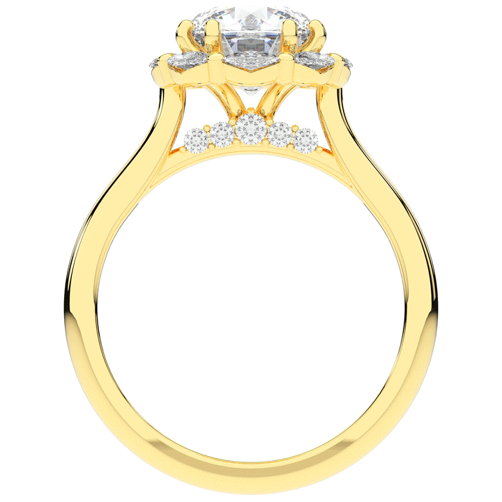 2.40CT.TW ROUND LAB DIAMOND HALO ENGAGEMENT RING - Nazarelle
