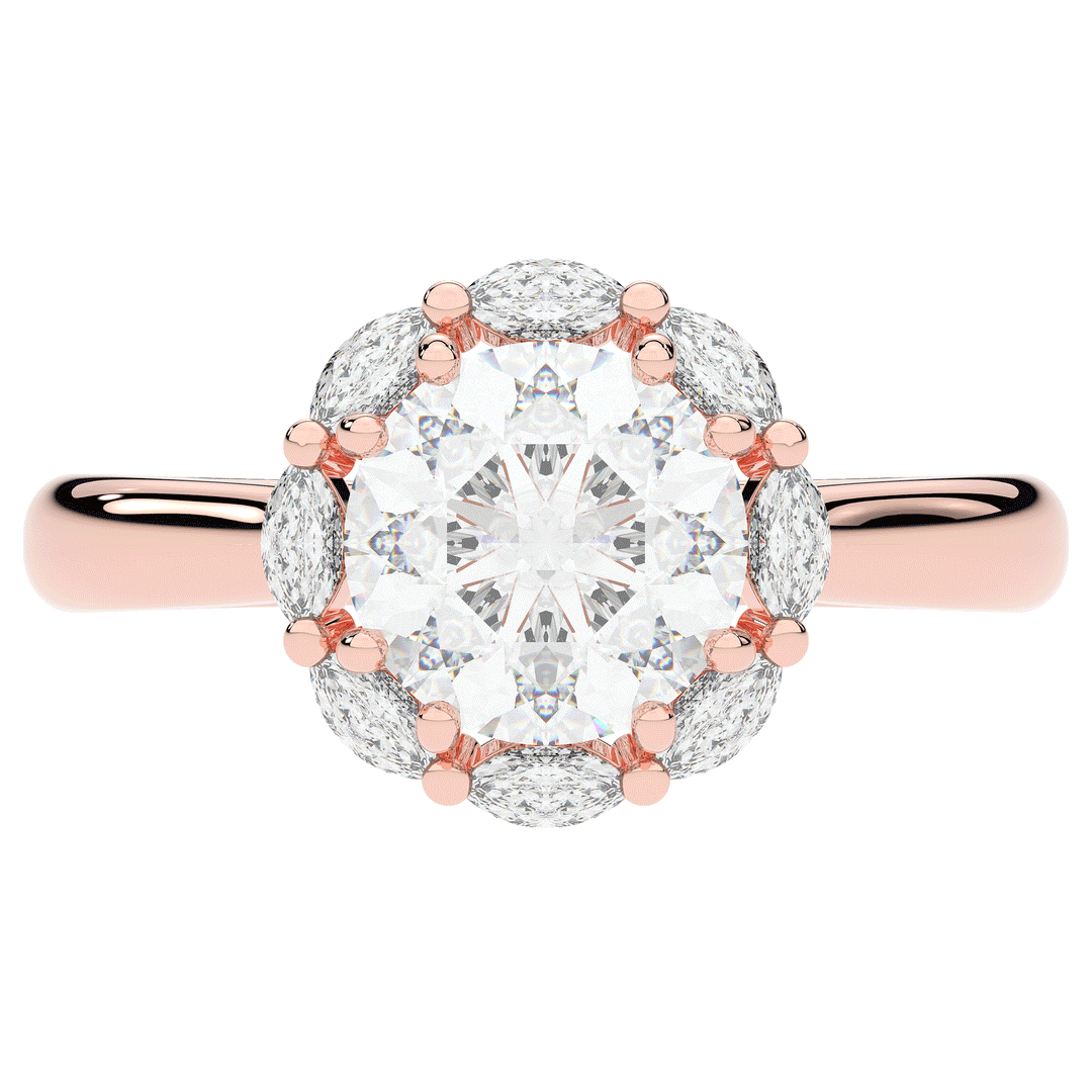 2.40CT.TW ROUND LAB DIAMOND HALO ENGAGEMENT RING - Nazarelle