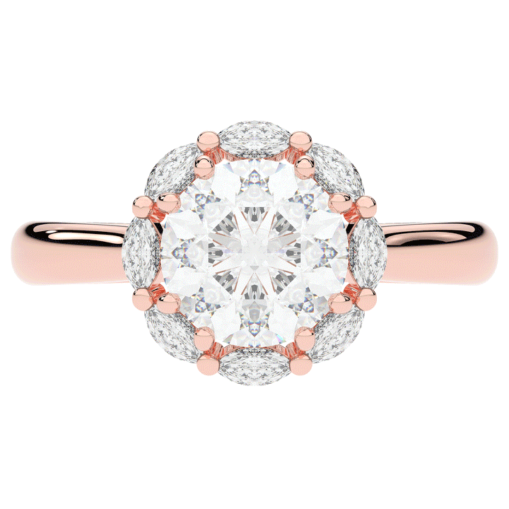 2.40CT.TW ROUND LAB DIAMOND HALO ENGAGEMENT RING - Nazarelle