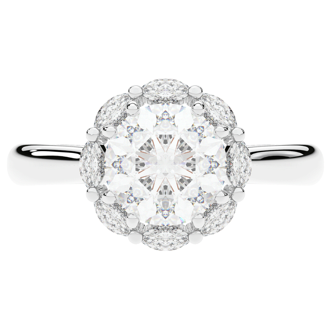 2.40CT.TW ROUND LAB DIAMOND HALO ENGAGEMENT RING - Nazarelle