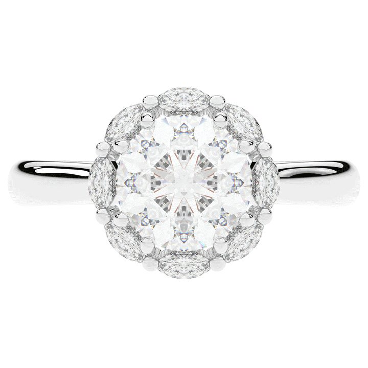 2.40CT.TW ROUND LAB DIAMOND HALO ENGAGEMENT RING - Nazarelle