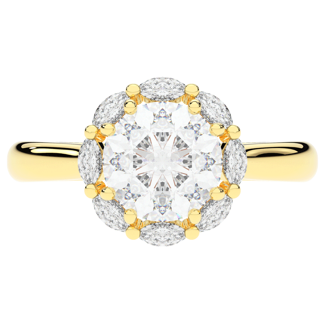 2.40CT.TW ROUND LAB DIAMOND HALO ENGAGEMENT RING - Nazarelle
