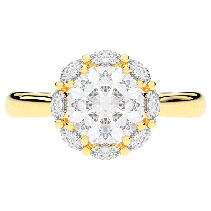 2.40CT.TW ROUND LAB DIAMOND HALO ENGAGEMENT RING - Nazarelle