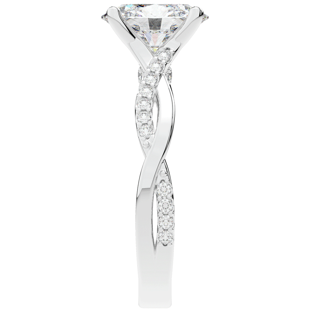1.70CT.TW OVAL LAB DIAMOND TWIST BAND ENGAGEMENT RING - Nazarelle