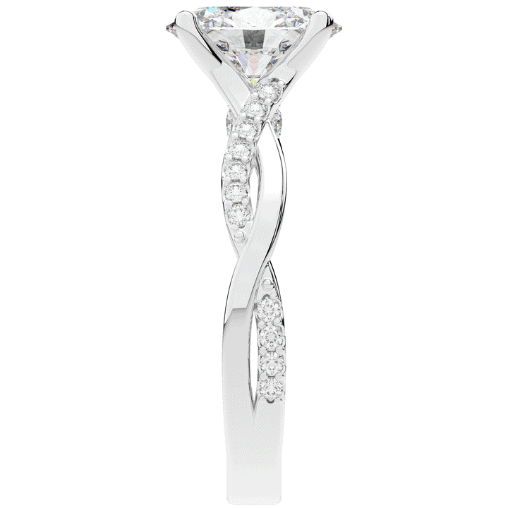 1.70CT.TW OVAL LAB DIAMOND TWIST BAND ENGAGEMENT RING - Nazarelle