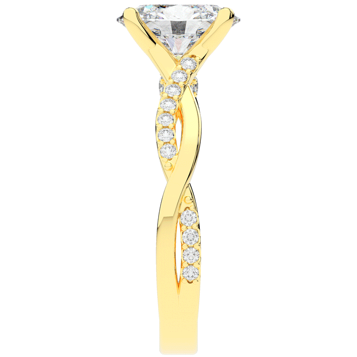 1.70CT.TW OVAL LAB DIAMOND TWIST BAND ENGAGEMENT RING - Nazarelle