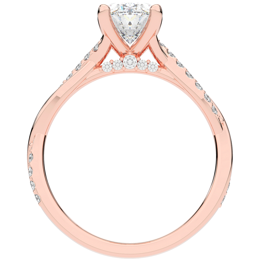 1.70CT.TW OVAL LAB DIAMOND TWIST BAND ENGAGEMENT RING - Nazarelle