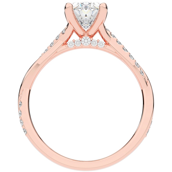 1.70CT.TW OVAL LAB DIAMOND TWIST BAND ENGAGEMENT RING - Nazarelle