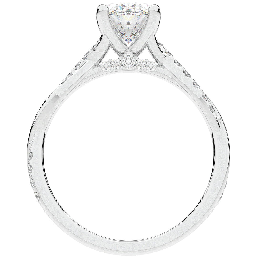 1.70CT.TW OVAL LAB DIAMOND TWIST BAND ENGAGEMENT RING - Nazarelle
