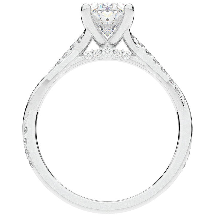1.70CT.TW OVAL LAB DIAMOND TWIST BAND ENGAGEMENT RING - Nazarelle