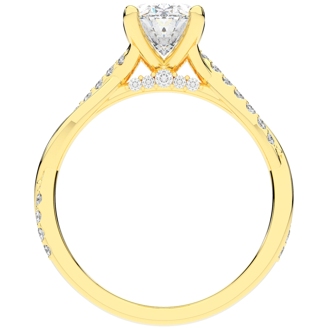 1.70CT.TW OVAL LAB DIAMOND TWIST BAND ENGAGEMENT RING - Nazarelle