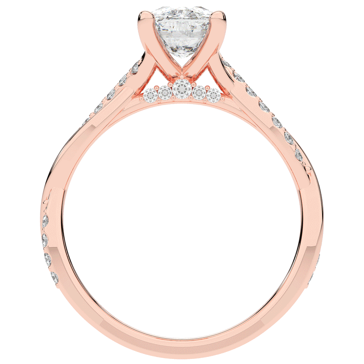 1.70CT.TW CUSHION LAB DIAMOND TWIST BAND ENGAGEMENT RING