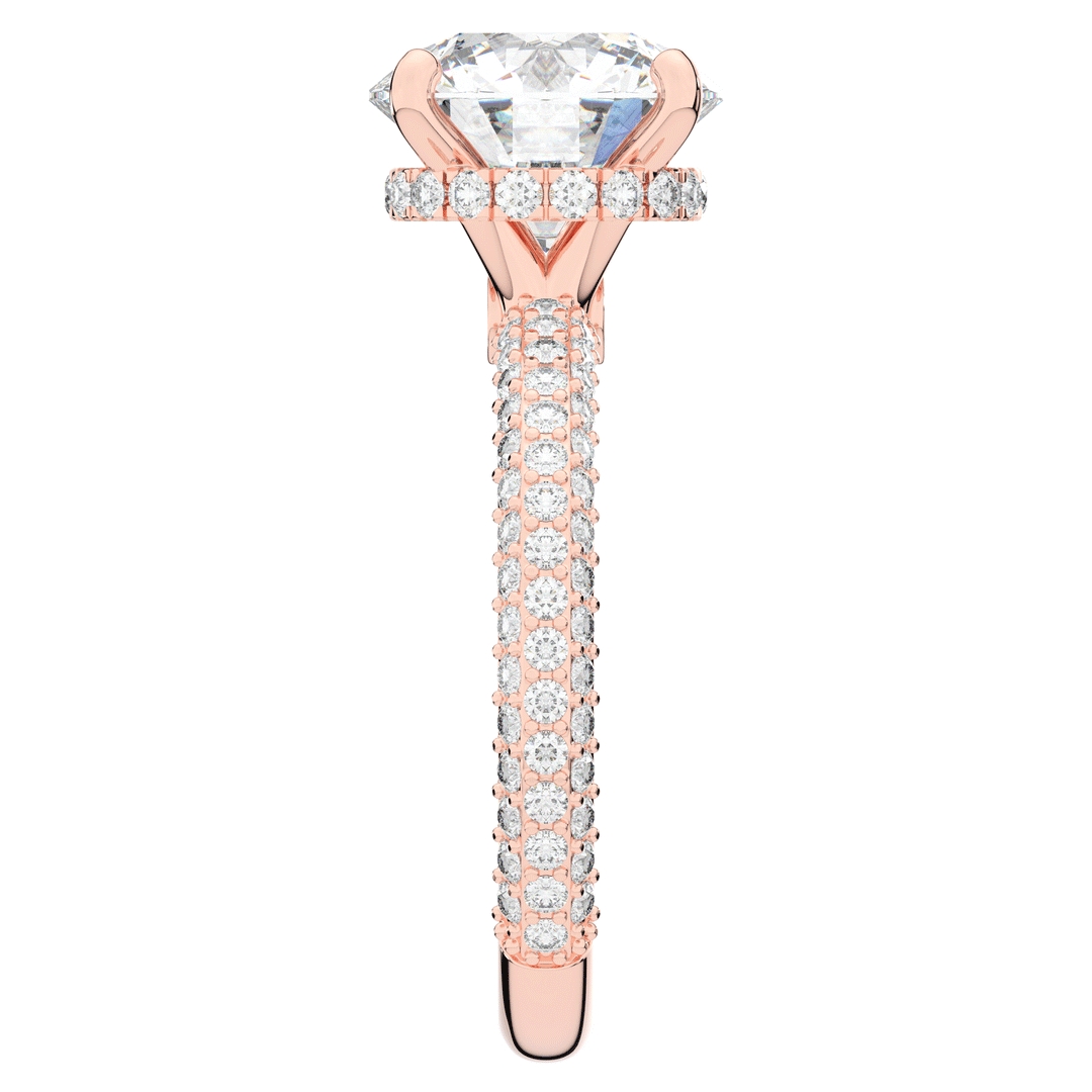 3.60CT.TW ROUND LAB DIAMOND SOLITAIRE ENGAGEMENT RING - Nazarelle