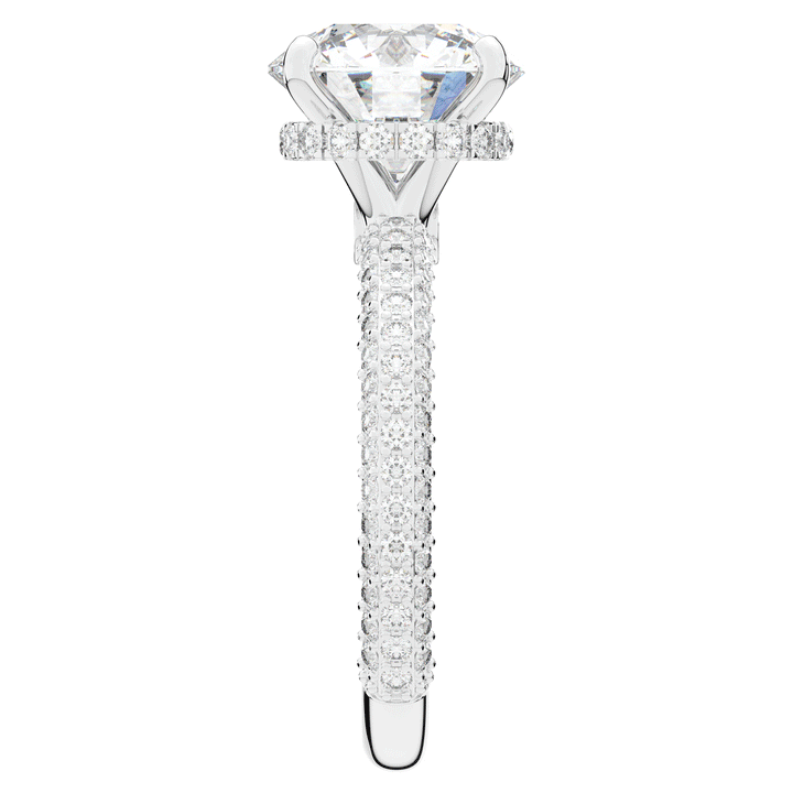 3.60CT.TW ROUND LAB DIAMOND SOLITAIRE ENGAGEMENT RING - Nazarelle