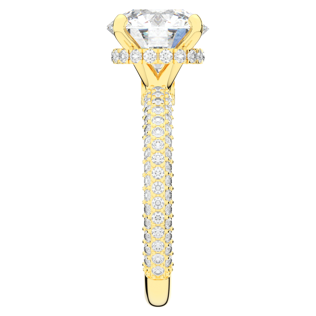 3.60CT.TW ROUND LAB DIAMOND SOLITAIRE ENGAGEMENT RING - Nazarelle