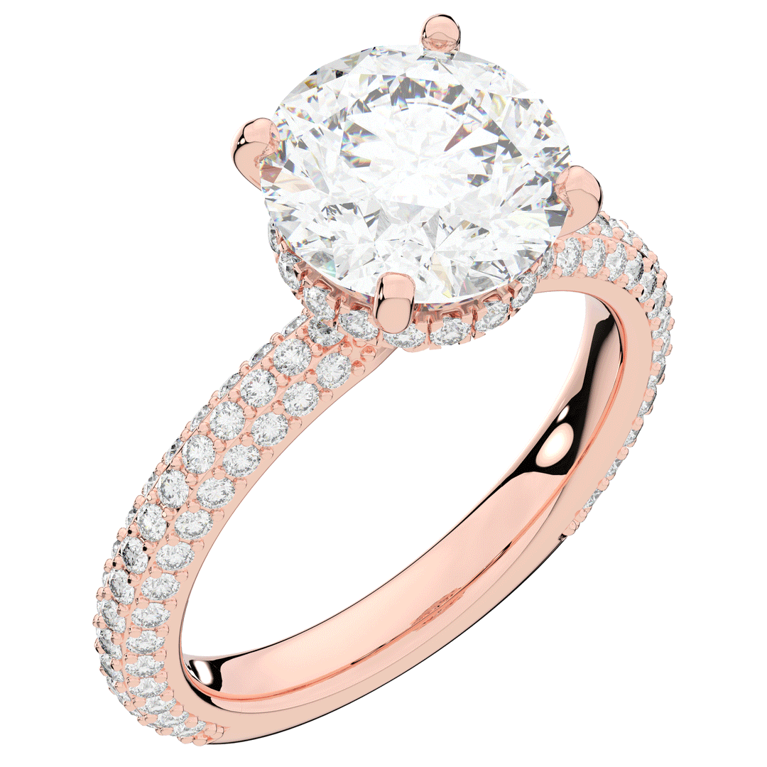 3.60CT.TW ROUND LAB DIAMOND SOLITAIRE ENGAGEMENT RING - Nazarelle