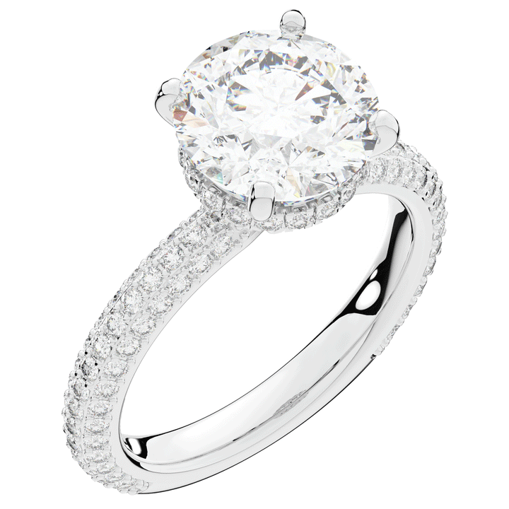 3.60CT.TW ROUND LAB DIAMOND SOLITAIRE ENGAGEMENT RING - Nazarelle