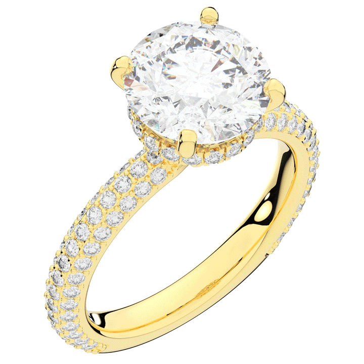 3.60CT.TW ROUND LAB DIAMOND SOLITAIRE ENGAGEMENT RING - Nazarelle