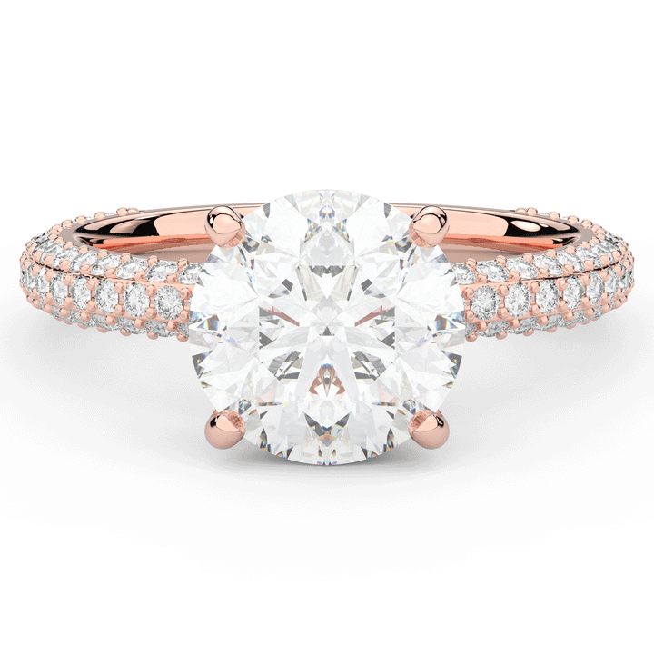 3.60CT.TW ROUND LAB DIAMOND SOLITAIRE ENGAGEMENT RING - Nazarelle