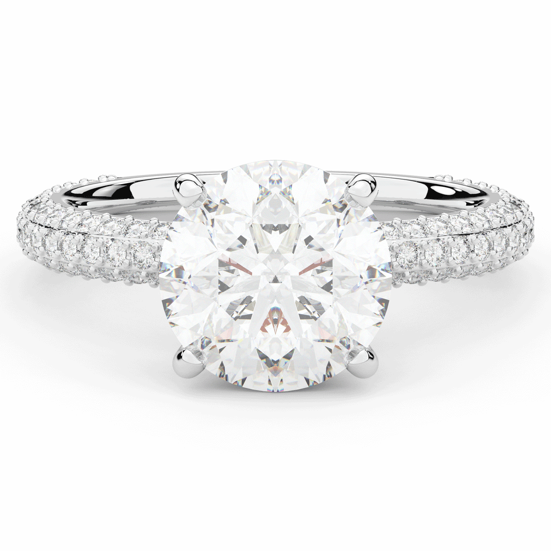 3.60CT.TW ROUND LAB DIAMOND SOLITAIRE ENGAGEMENT RING - Nazarelle