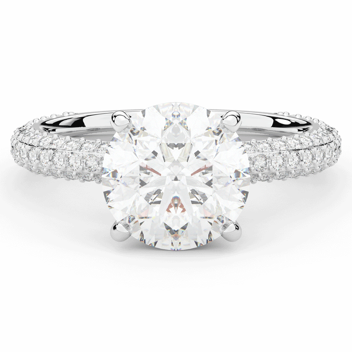 3.60CT.TW ROUND LAB DIAMOND SOLITAIRE ENGAGEMENT RING - Nazarelle