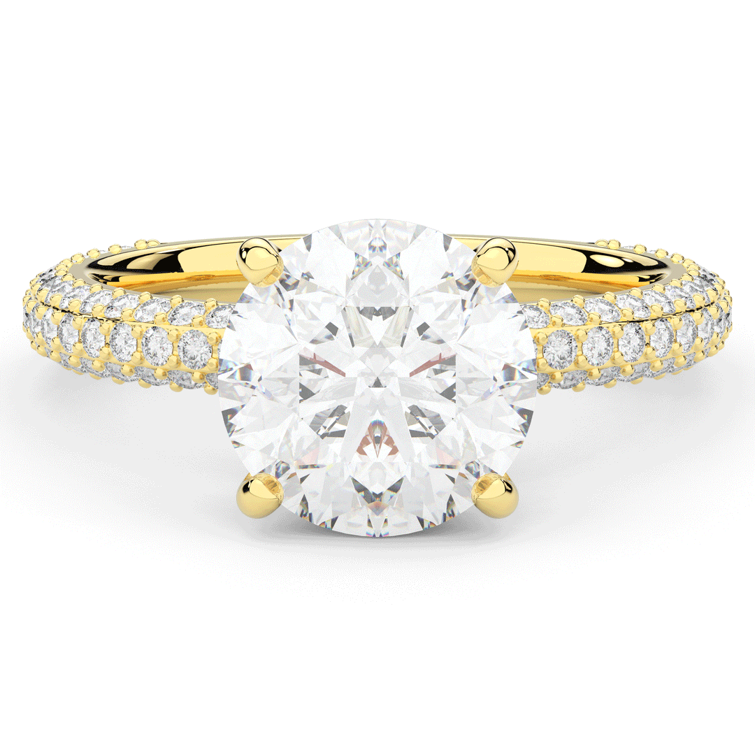 3.60CT.TW ROUND LAB DIAMOND SOLITAIRE ENGAGEMENT RING - Nazarelle