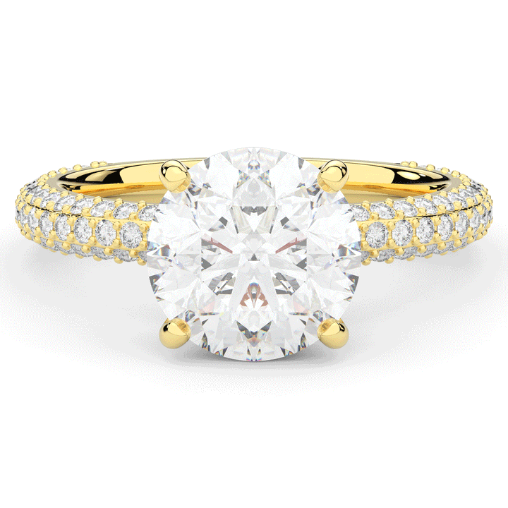 3.60CT.TW ROUND LAB DIAMOND SOLITAIRE ENGAGEMENT RING - Nazarelle