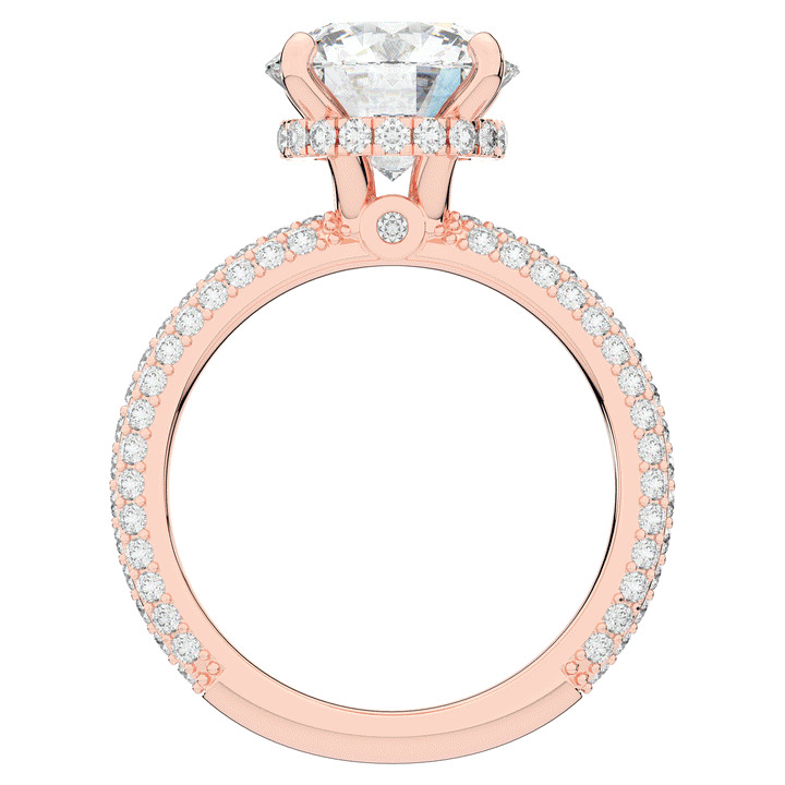 3.60CT.TW ROUND LAB DIAMOND SOLITAIRE ENGAGEMENT RING - Nazarelle