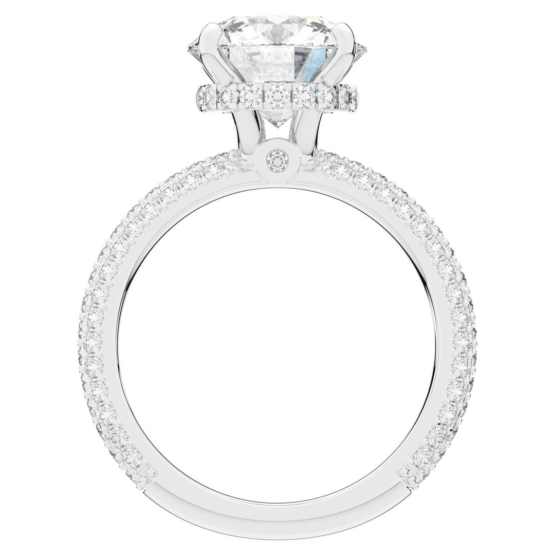 3.60CT.TW ROUND LAB DIAMOND SOLITAIRE ENGAGEMENT RING - Nazarelle