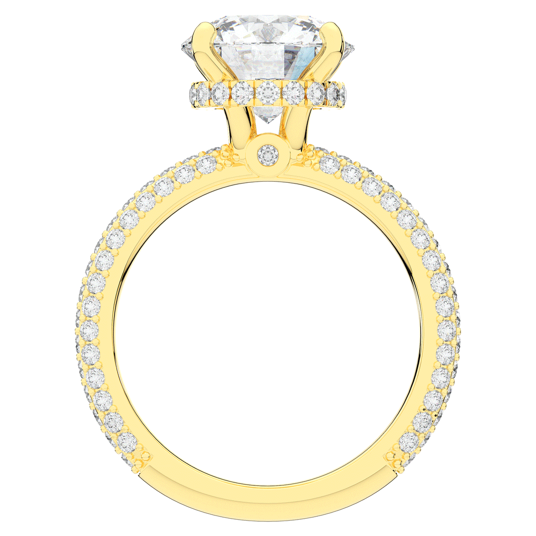 3.60CT.TW ROUND LAB DIAMOND SOLITAIRE ENGAGEMENT RING - Nazarelle