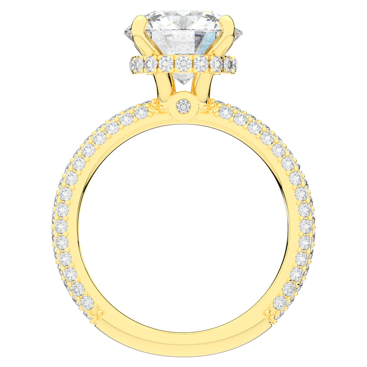 3.60CT.TW ROUND LAB DIAMOND SOLITAIRE ENGAGEMENT RING - Nazarelle