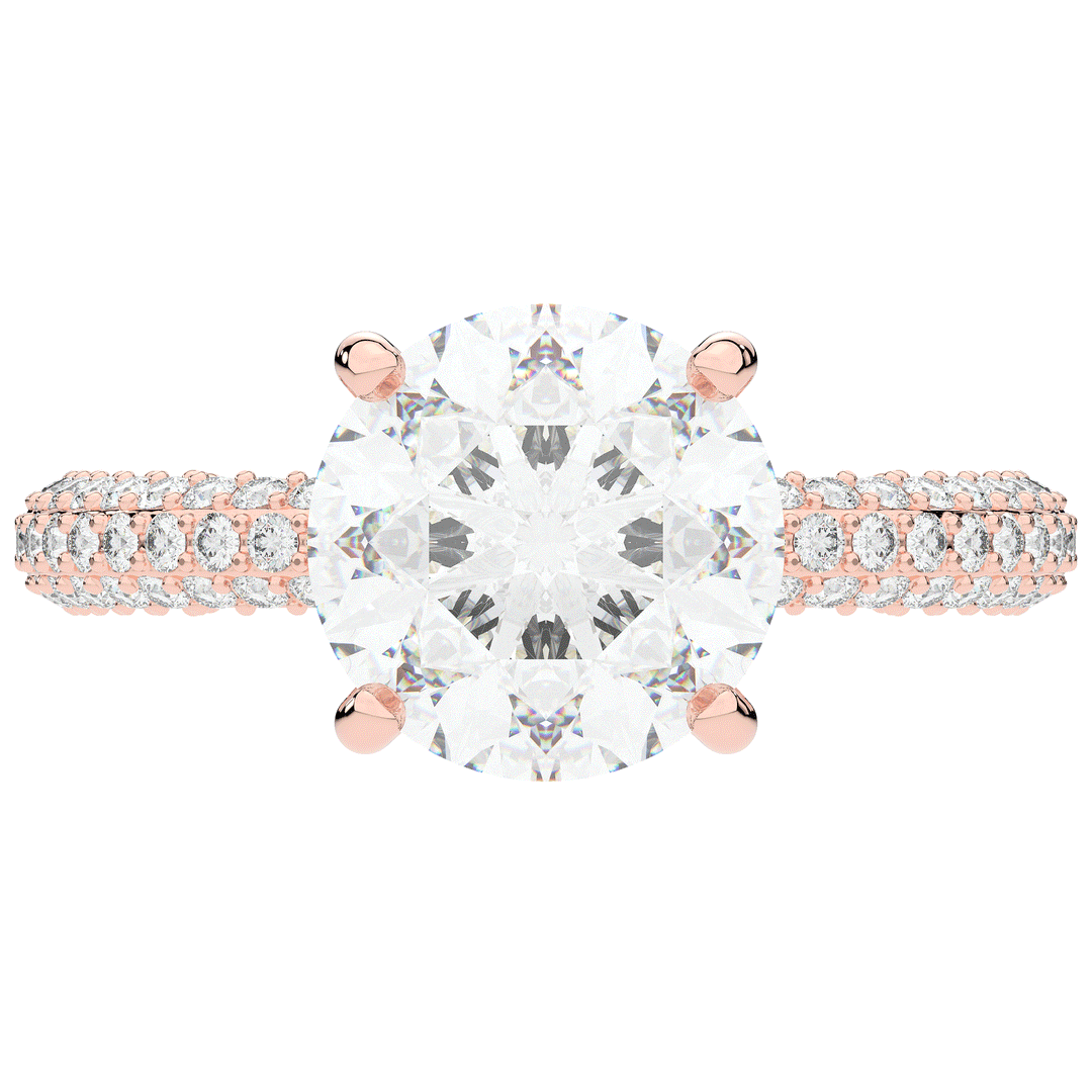 3.60CT.TW ROUND LAB DIAMOND SOLITAIRE ENGAGEMENT RING - Nazarelle
